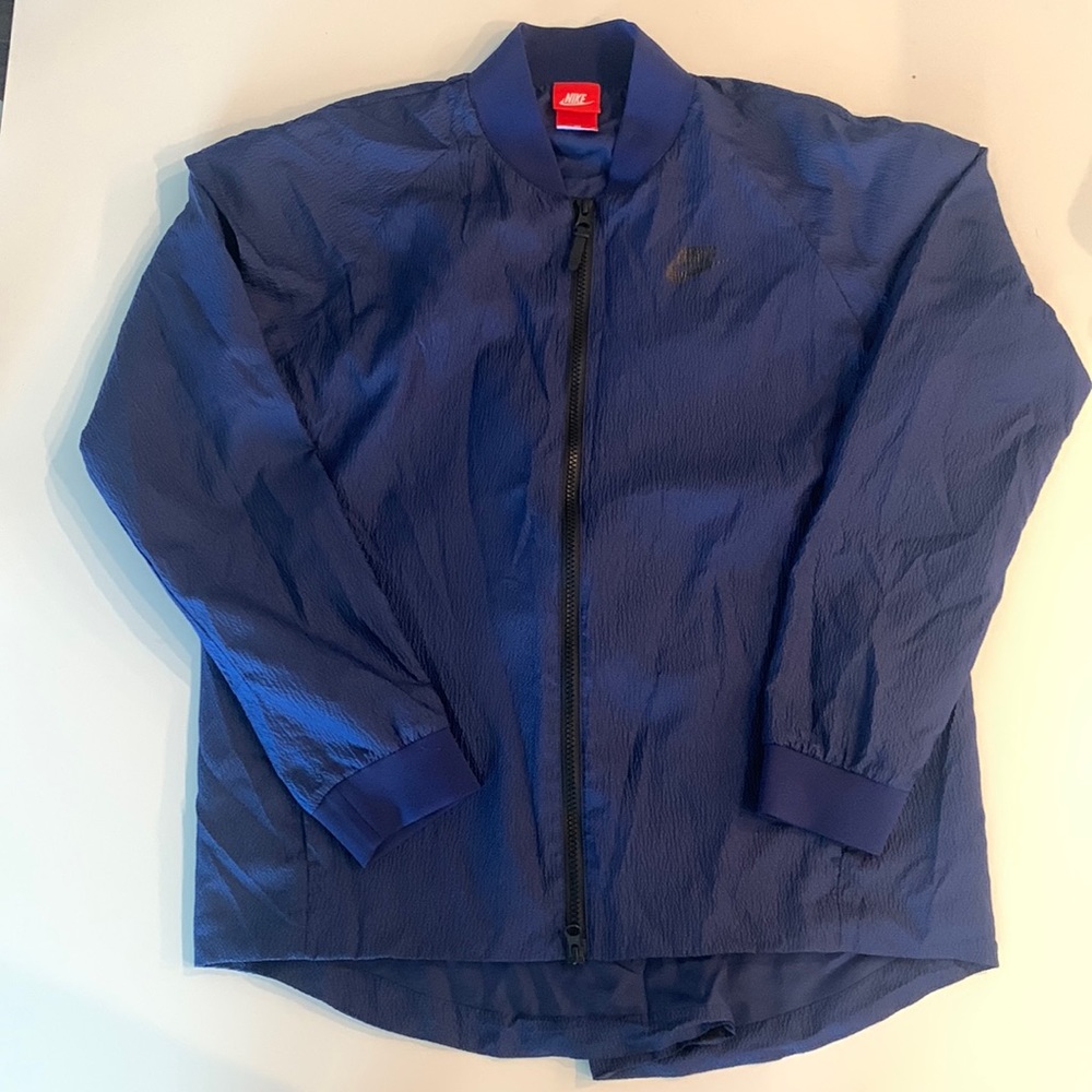 Nike jacket/windbreaker-blue and black-size Medium